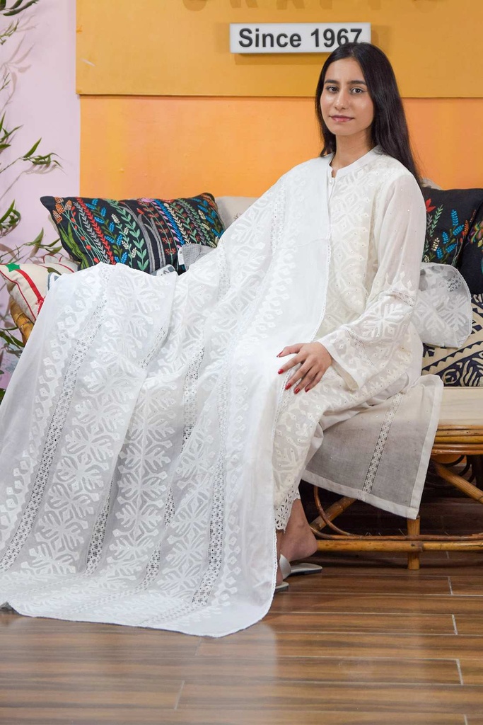 Tulip Embroidered Dupatta