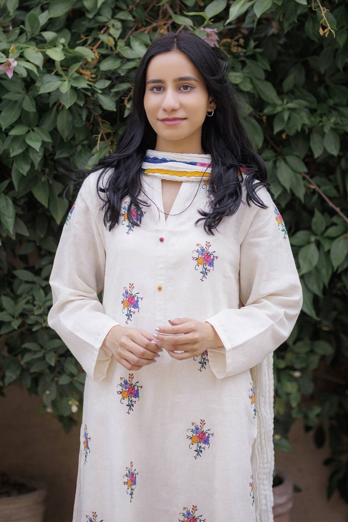 OFF-White Embroidered Pair