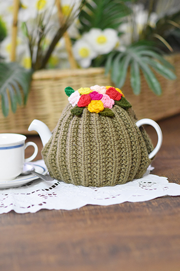 Flower Tea Cozy - Dry Green