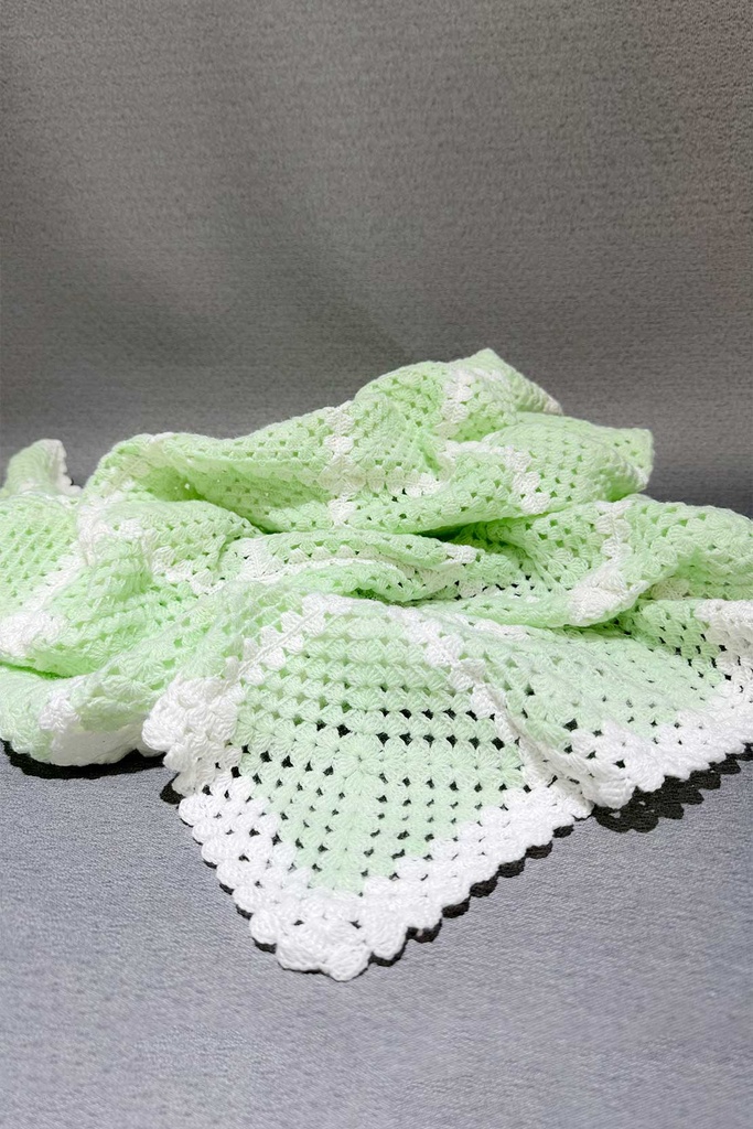 Crochet Light Green Baby Blanket.