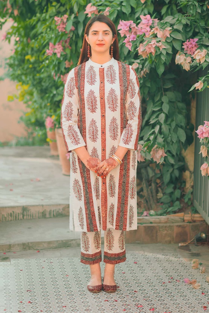 AJRAK BLOCKPRINT SUIT