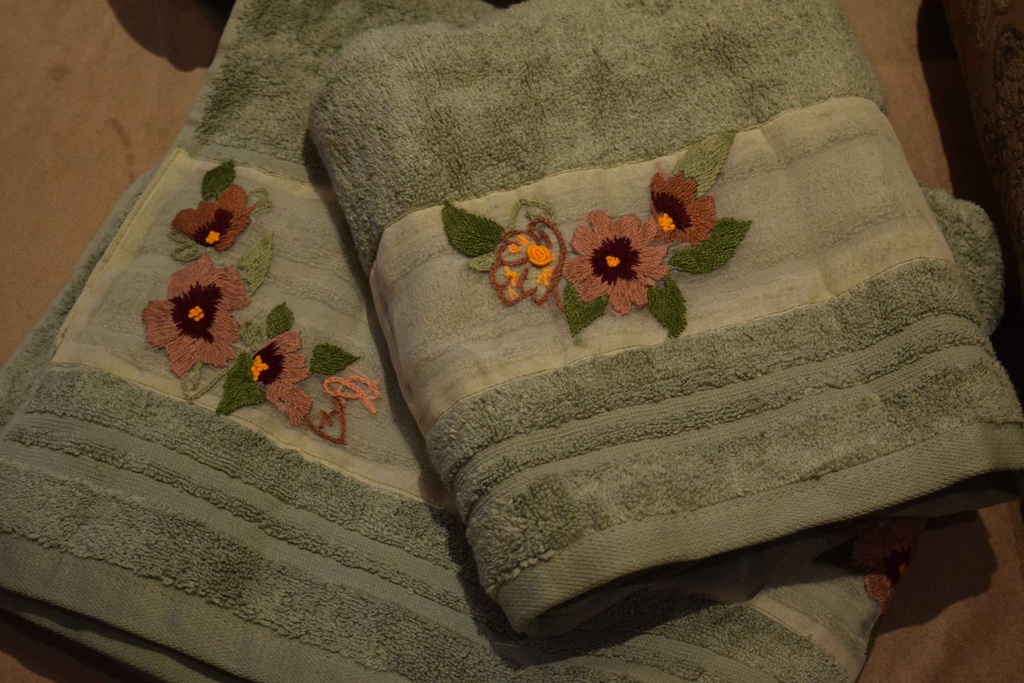 T-1 Green Towels Set of 2