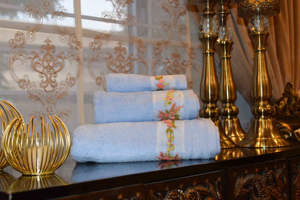 T-18 Blue Towels Set of 3