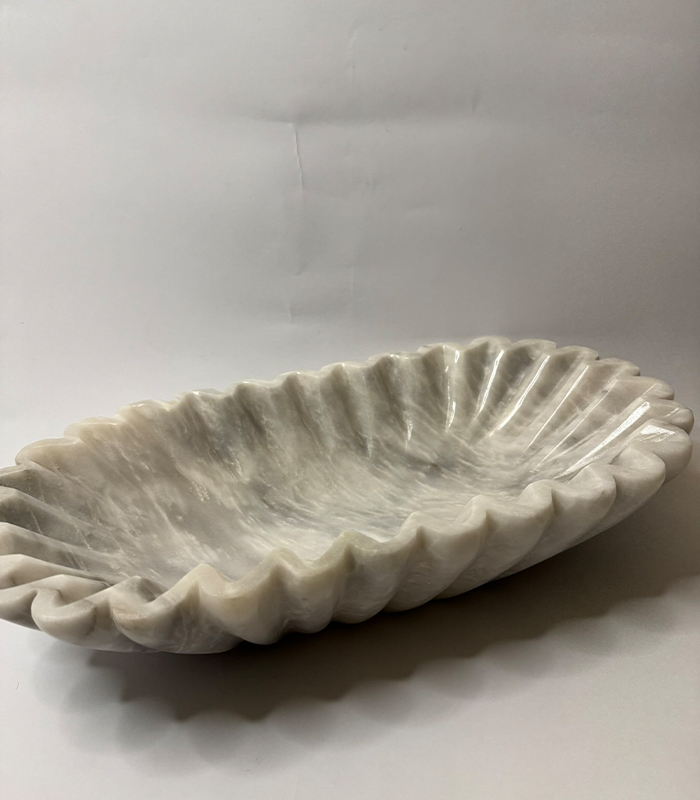 White Flower Shaped Deep Large Bowl