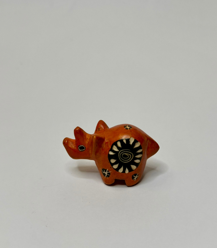 Mini Stone Rhinoceros- Red