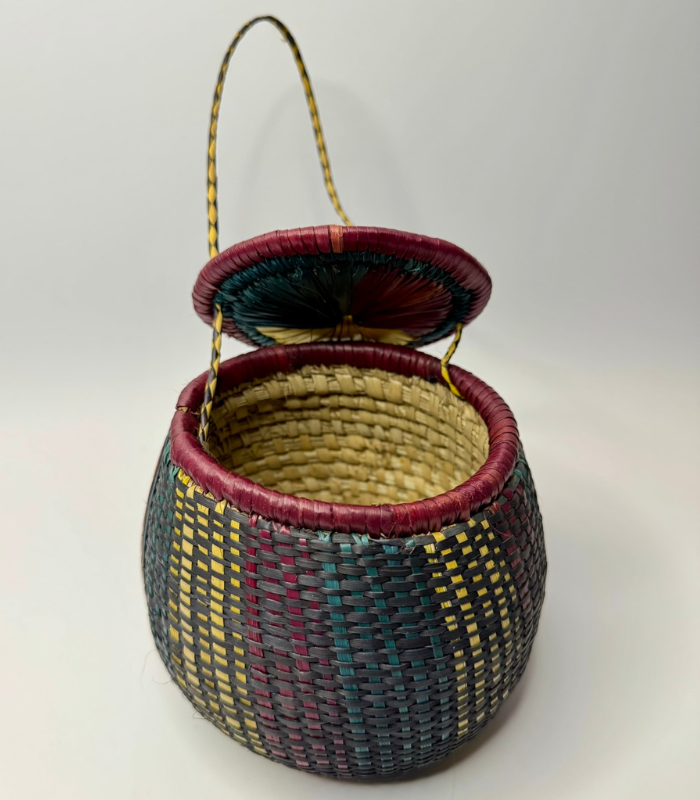 Handwoven Multi-Colour Basket Clutch