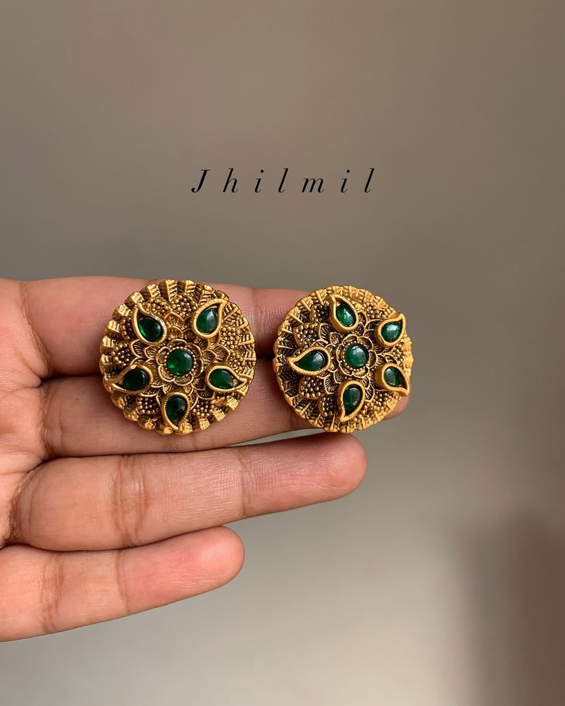 Rajwari Flower Stone Studs
