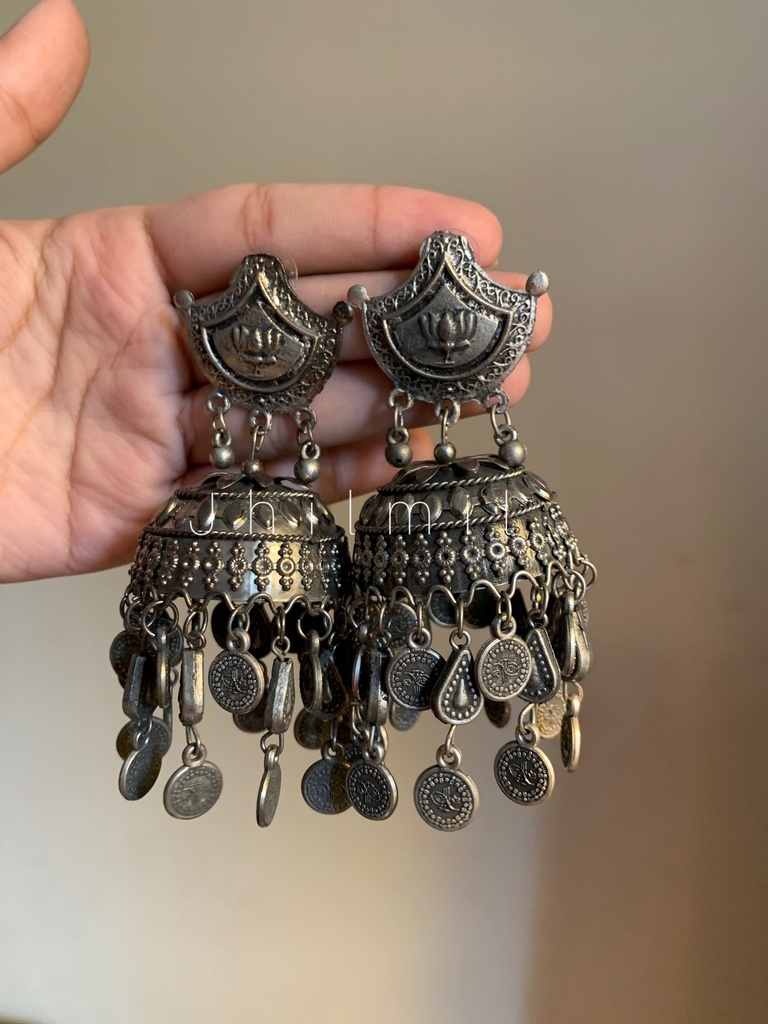Lotus Coin Drop Jhumka
