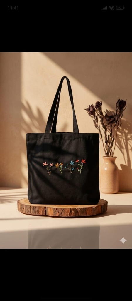 Embroidered tote bag