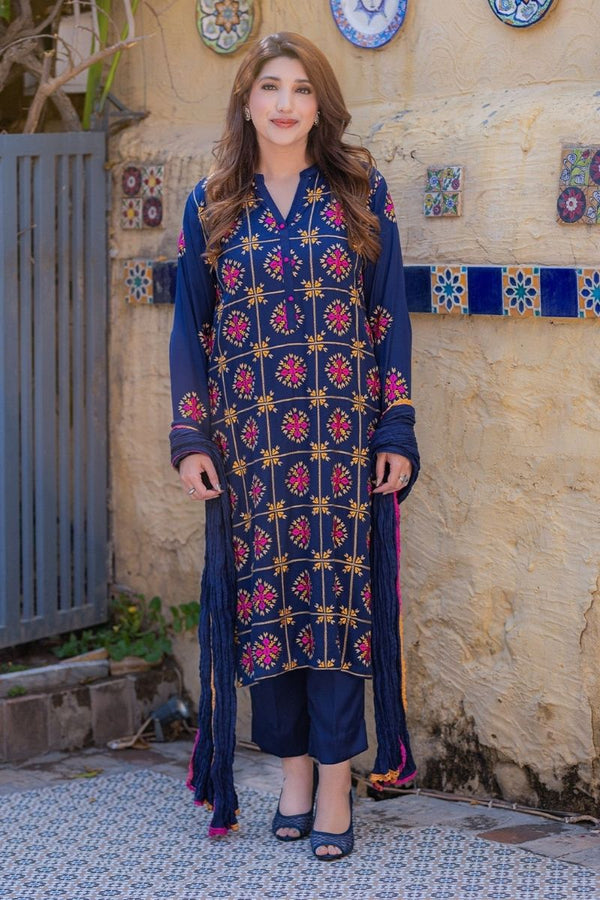 PHULKARI SILK DRESS