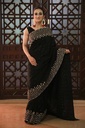 Ajrak Applique Saree