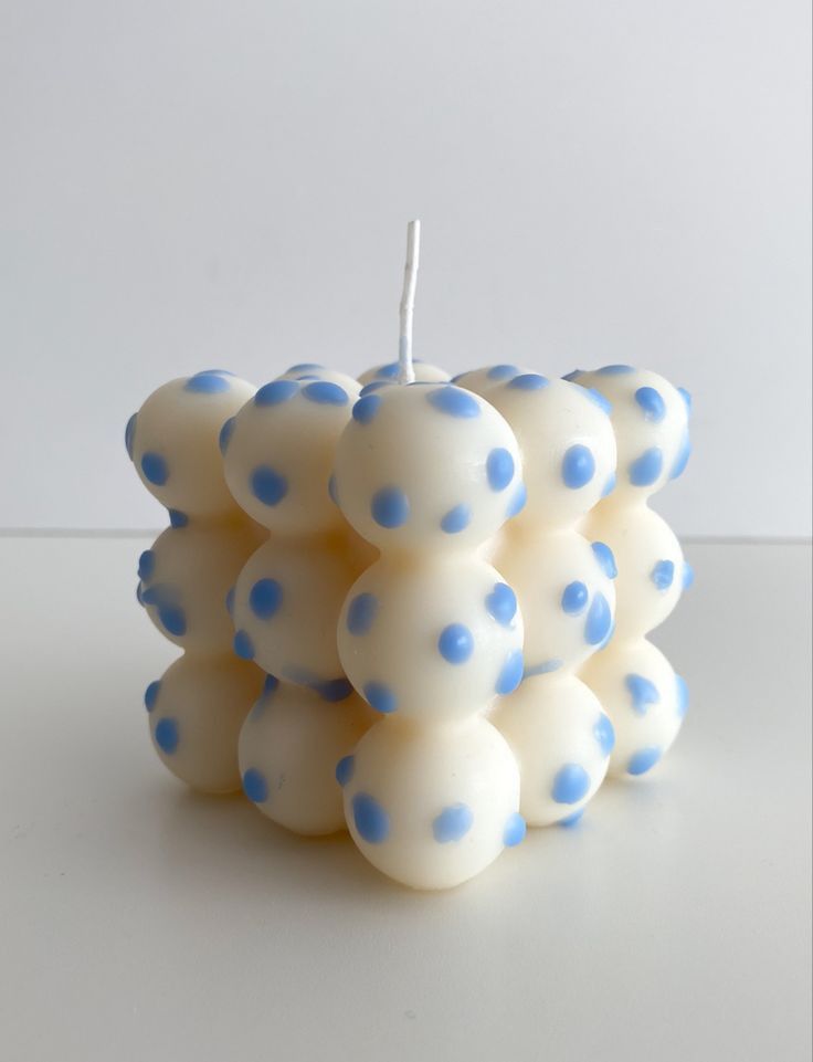 Hand painted Bubble candle