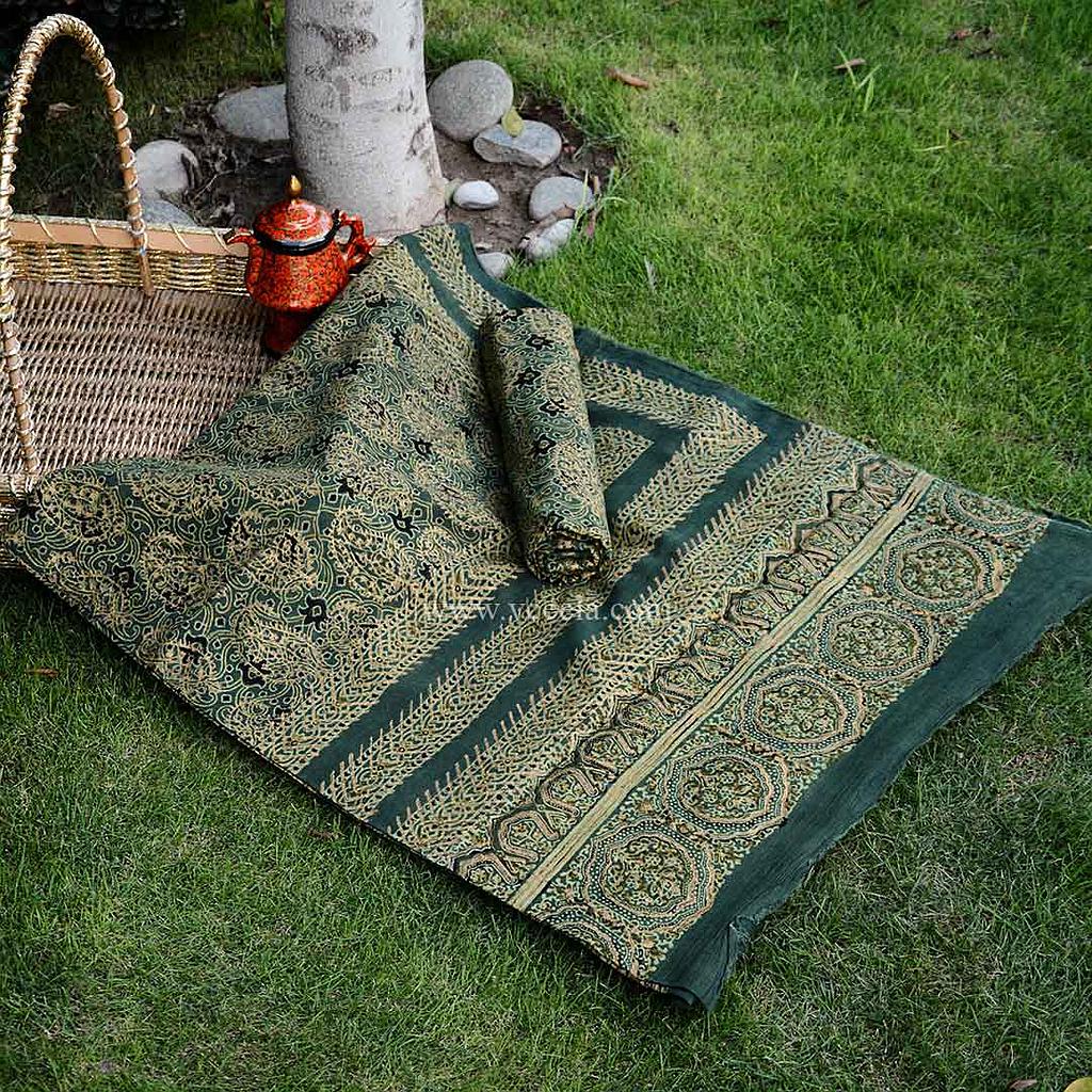 Gold work Ajrak - 2 Piece Suit 