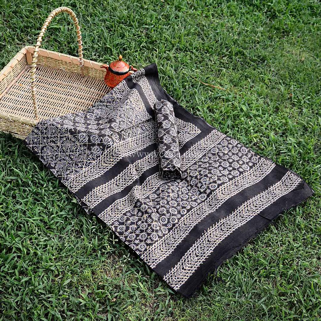 Gold work Ajrak - 2 Piece Suit    