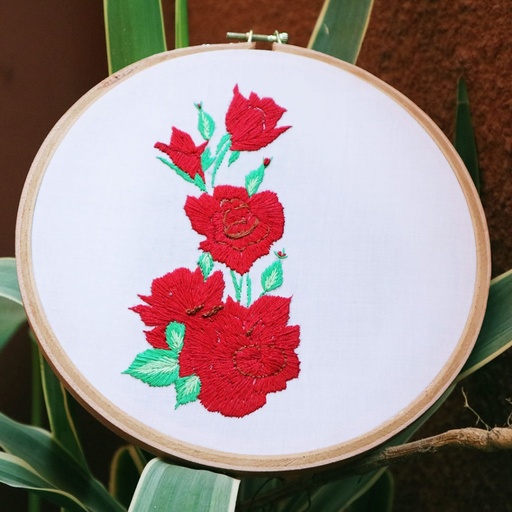 [PK2916-HM-WLH-009181] Roses | Hoop Embroidery