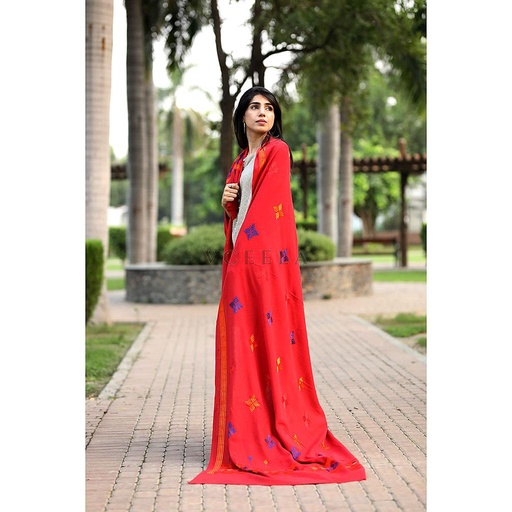 [PK3778-CW-SCF-012120] Embroidered Phulkari Shawl