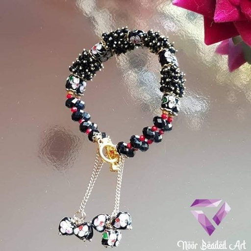 [PK4592-GN-GEN-014073] Black Meenakari Bangle Bracelet