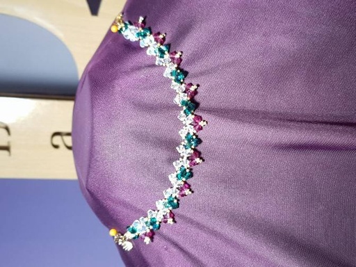 [PK4592-GN-GEN-014190] Swarovski flower bracelet