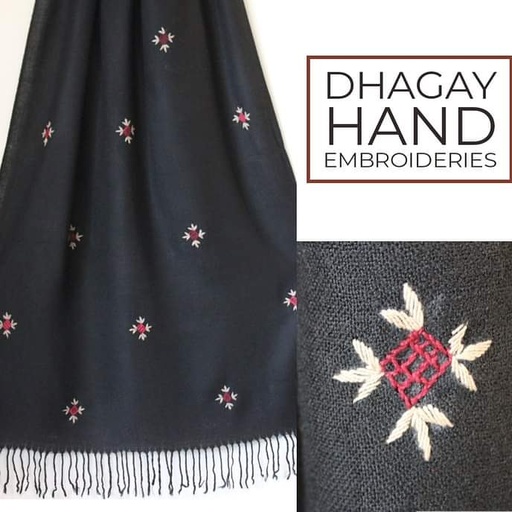 [PK4663-CW-SCF-014368] Hand Embroidered Pashmina Stole