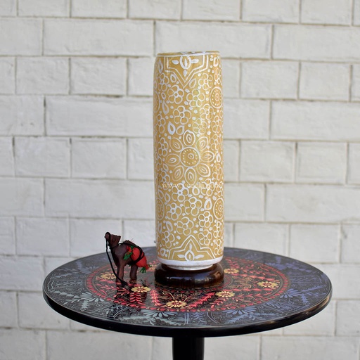 [PK1918-HM-LMP-19457] Hand Painted Camel Skin Lamp