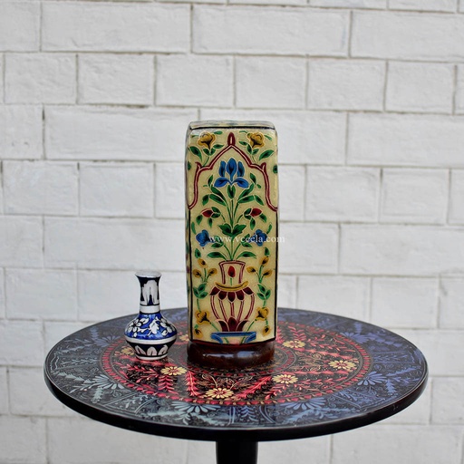 [PK1918-HM-LMP-19483] Hand Painted Camel Skin Lamp