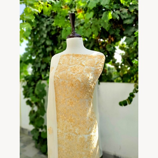 [PK6788-CW-UNS-019785] 2- Piece Unstitched kameez Dupatta