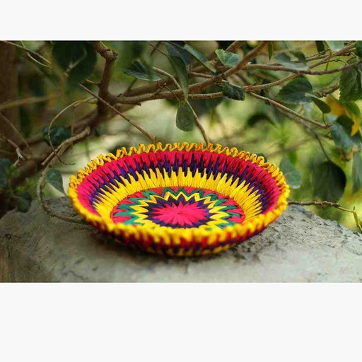 [PK6806-HM-KIT-019913] Hand woven Basket For Bread with Changairi Work