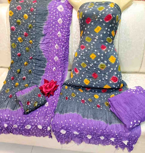[PK7775-CW-UNS-023957] Traditional Handmade Rajasthani Chunri (3-Piece)