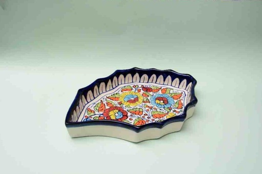 [PK0023-CF-BPO-025601] Blue Pottery Apple Dish