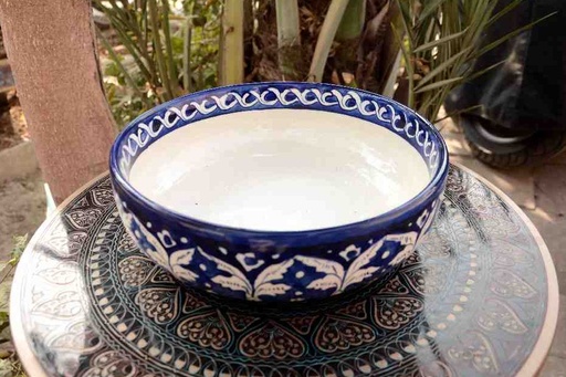 [PK0023-CF-BPO-025722] Blue Pottery Large Bowl