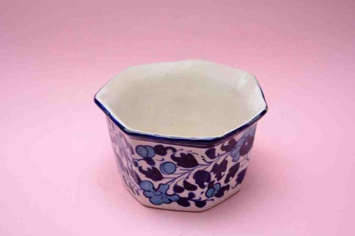 [PK0023-HM-PLN-025798] Blue Pottery Hexagon Planter