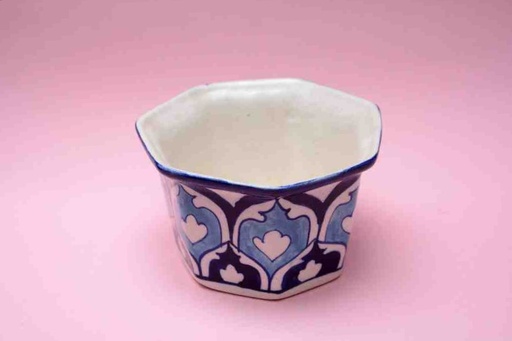 [PK0023-HM-PLN-025801] Blue Pottery Hexagon Planter