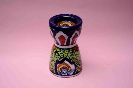 [PK0023-CF-BPO-025819] Blue Pottery Candle Stand