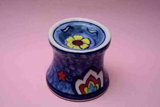 [PK0023-CF-BPO-025825] Blue Pottery Candle Holder