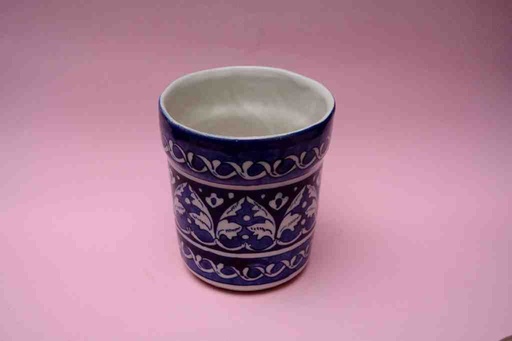 [PK0023-CF-BPO-025836] Blue Pottery Candle Holder