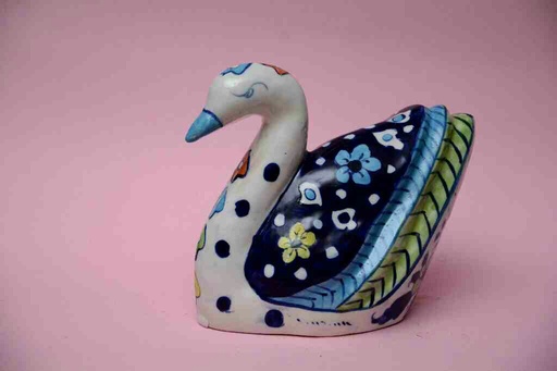 [PK0023-CF-BPO-025909] Blue Pottery Miniature Duck