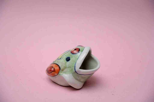 [PK0023-CF-BPO-025916] Blue Pottery Miniature Frog