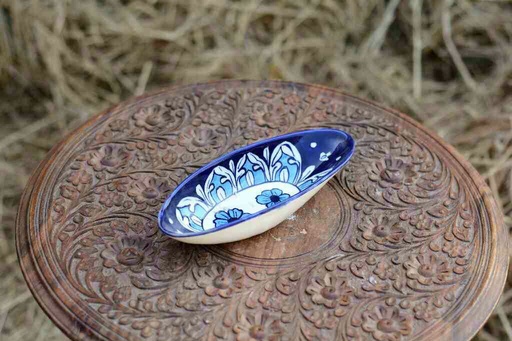[PK0363-CF-BPO-026071] Blue Pottery Small Raita/Dry Fruit Tray