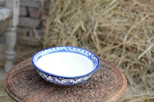 [PK0363-CF-BPO-026097] Blue Pottery Deep Soup Bowl