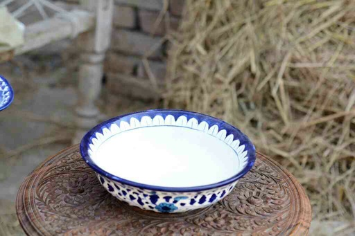 [PK0363-CF-BPO-026098] Blue Pottery Deep Soup Bowl