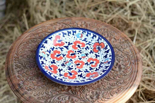 [PK0363-CF-BPO-026298] Blue Pottery Dinner Plate