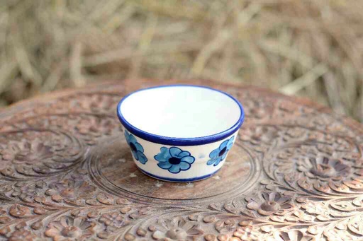 [PK0363-CF-BPO-026316] Blue Pottery Round Shaped Butter Cup