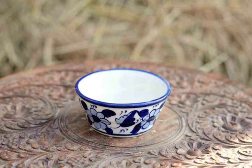 [PK0363-CF-BPO-026323] Blue Pottery Round Shaped Butter Cup