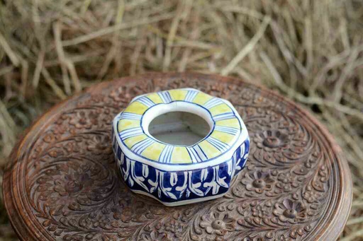 [PK0363-CF-BPO-026332] Blue Pottery Octa Shaped Ashtray