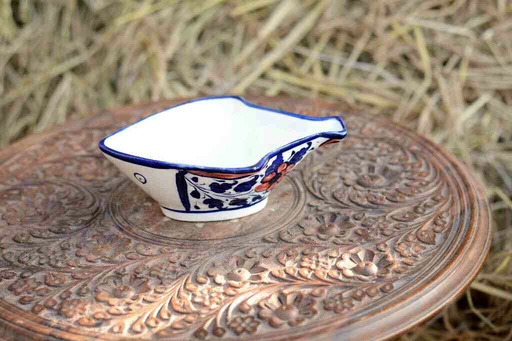 [PK0363-CF-BPO-026391] Blue Pottery Fish Design Raita Bowl
