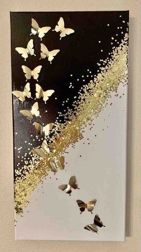 [PK5232-AR-ACR-027822] Butterflies Gold Painting 