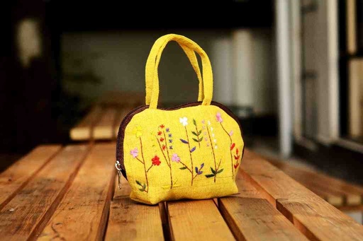 [PK5848-BG-HAN-027884] Hazara Phulkari Embroidered Handbag