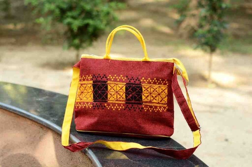 [PK5848-BG-HAN-027945] Hazara Traditiona Large Strip Embroidered Bag