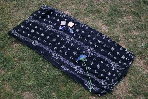 [PK2502-CW-SCF-028726] Crinkle crepe Fabric Embroided Dupatta