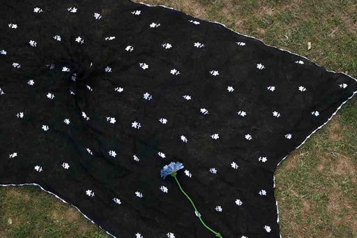 [PK2502-CW-SCF-028727] Crinkle crepe Fabric Embroided Dupatta